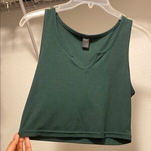 SHEIN Green Sleeveless Crop Tank Top